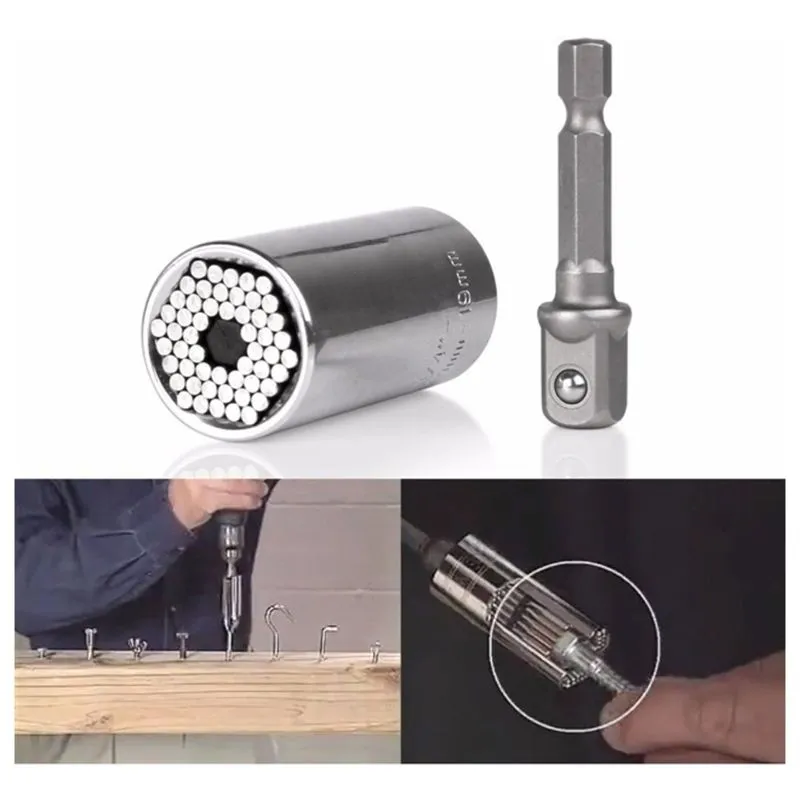 SOQUETE UNIVERSAL MULTIDIMENSIONAL 3/8 7-19MM COM ADAPTADOR PARFUSADEIRA CATRACA