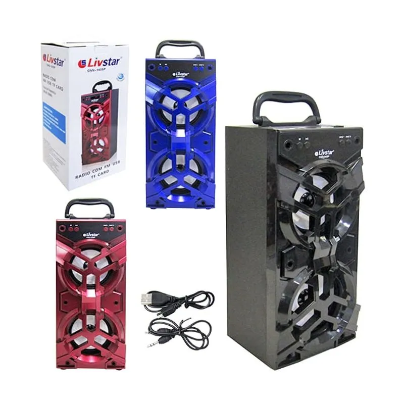 CAIXA DE SOM TORRE BLUETOOTH 40W LED COM RADIO FM USB CARTAO DE MEMORIA E ENTRADA AUXILIAR BIVOLT
