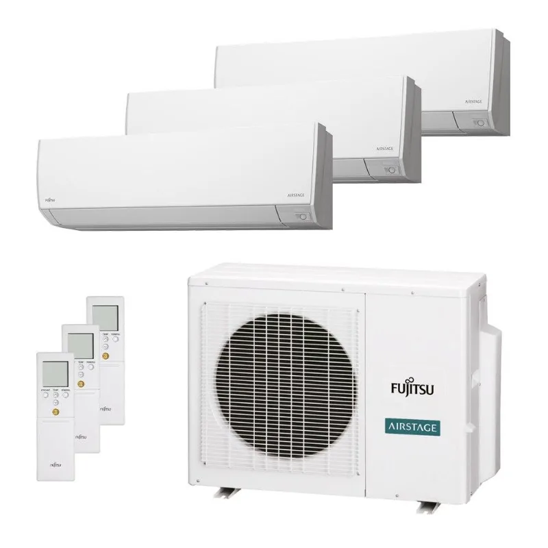 Ar-Condicionado Multi Split Inverter 18000 BTUs Fujitsu Airstage Premium Quente e Frio (2 Evap. HW 9000 + 1 Evap. HW 12000) 220V