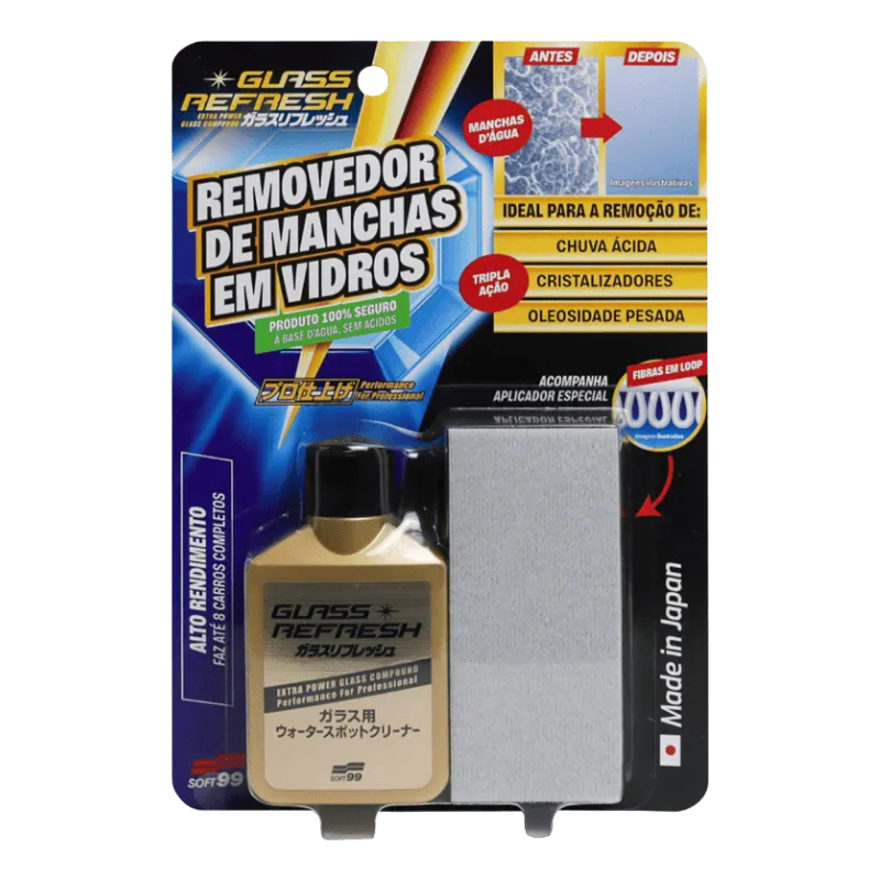 Glass Refresh Descontaminante e Removedor de Manchas em Vidros Soft99