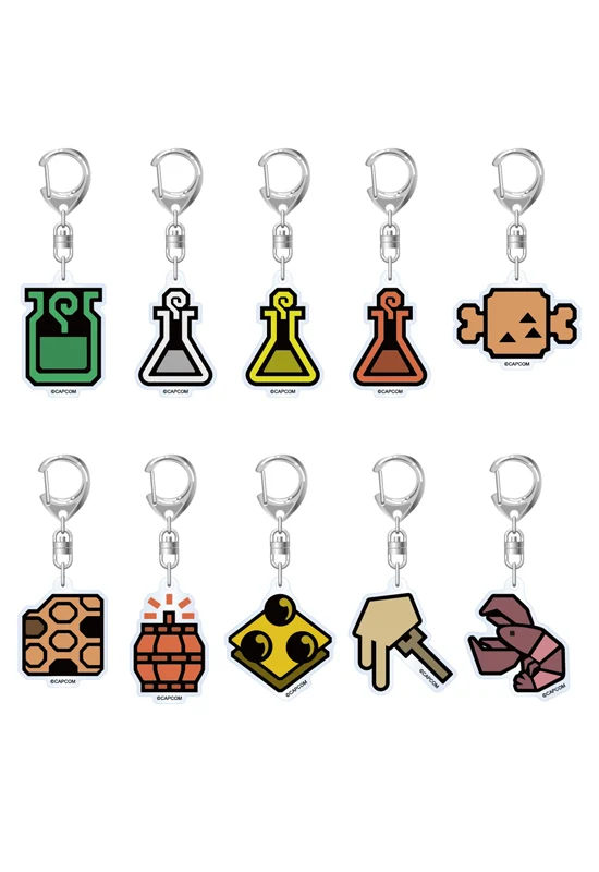 MONSTER HUNTER WILDS CAPCOM Monster Hunter Wilds Item icon Acrylic Keychain Boxset - 10 pcs