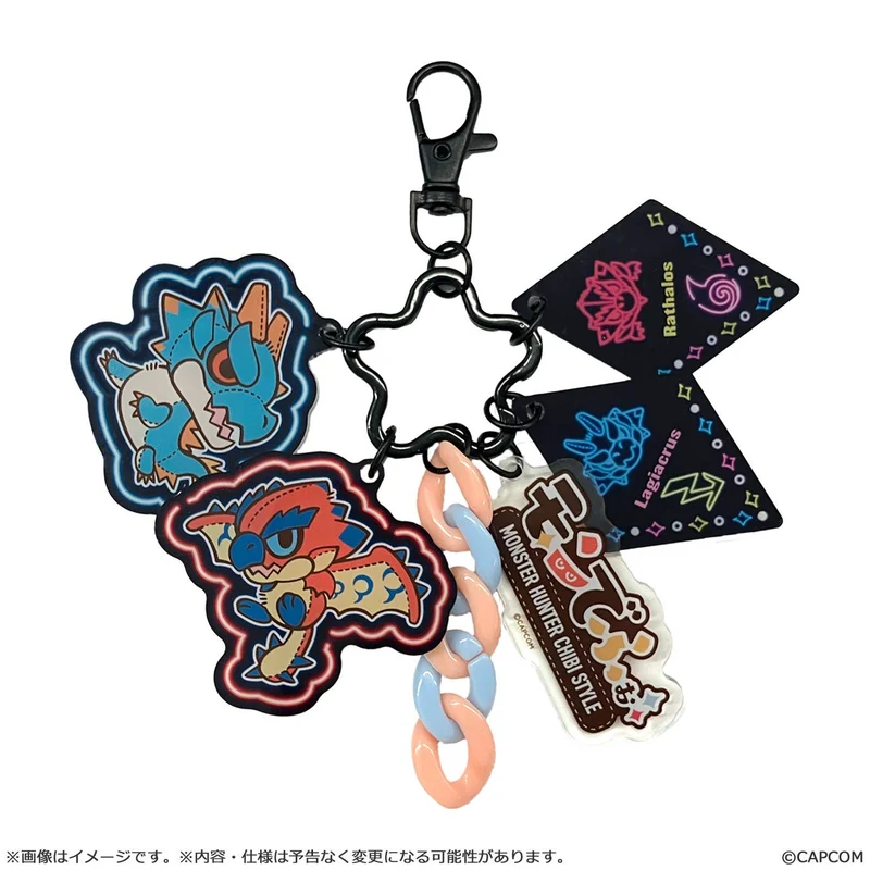 SPECIAL ORDER Capcom - Monster Hunter MonDefo Jarajara Acrylic Keychain - Rathalos & Lagiacrus [JP] Down Payment
