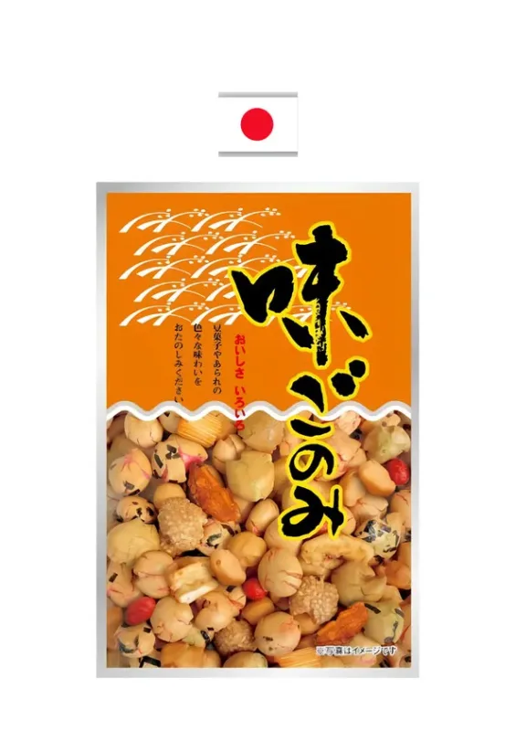 POPPO AJIGONOMI MIXED CRACKER 70g - Snack misto com sabor de frutos do mar e peixe. Origem: Japão