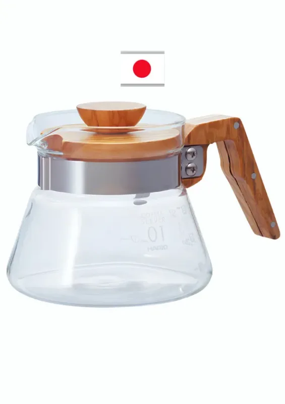 HARIO JARRA DE VIDRO 400ml VCWN-40 OLIVE WOOD - Jarra de vidro. Origem: Japão