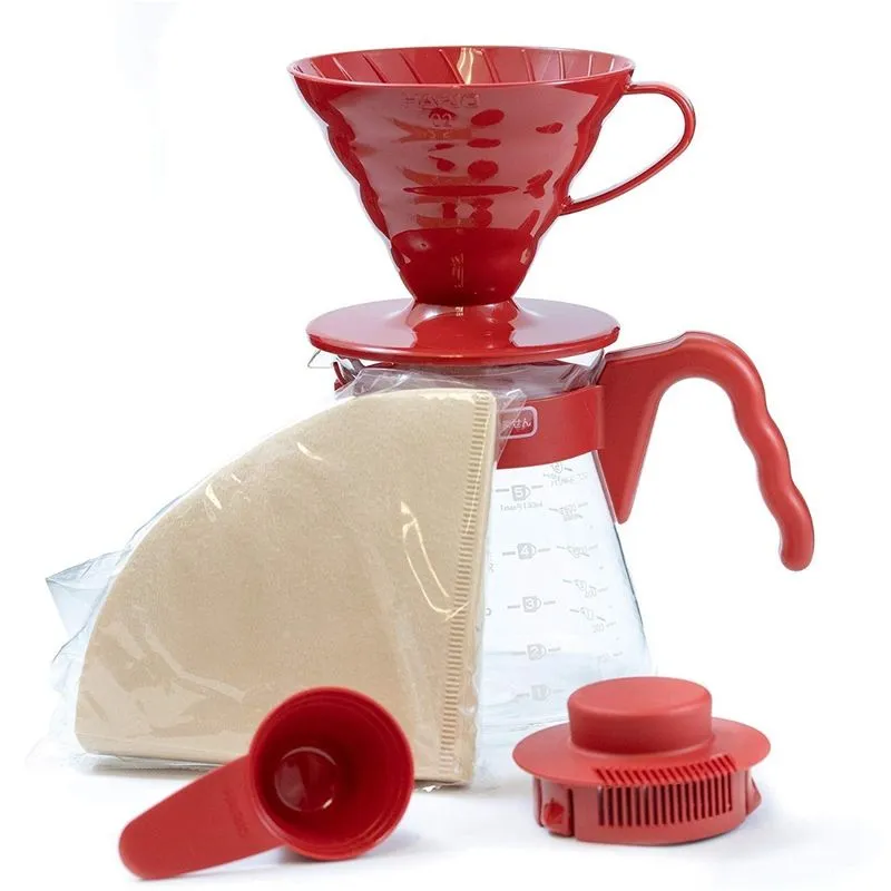 Kit Café Coado Hario V60 02 Com Suporte 40 Filtros E Jarra