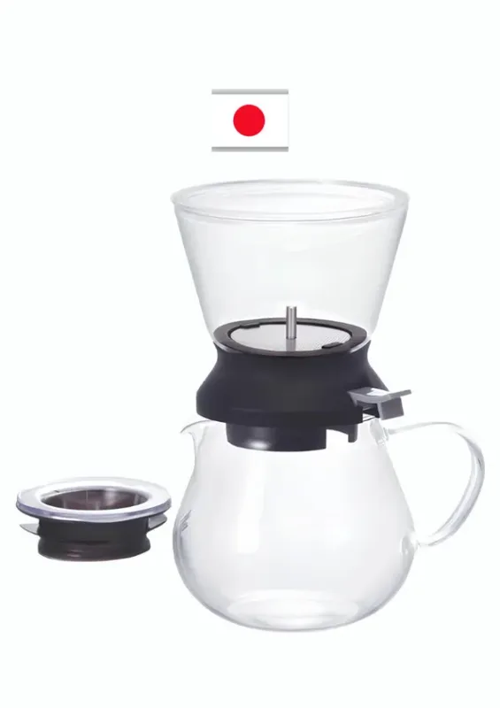 HARIO COADOR CHA COM JARRA TDR-5012B BLACK 350ml - Coador de chá com jarra. Origem: Japão