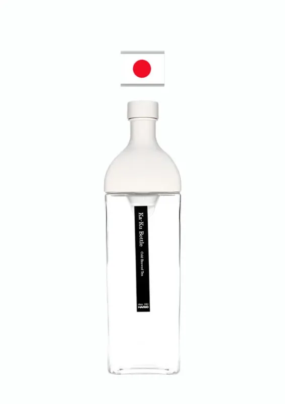 HARIO COLD BREW TEA BOTTLE KAB-120W WHITE 1.2L - Garrafa com filtro para chá quadrada. Origem: Japão