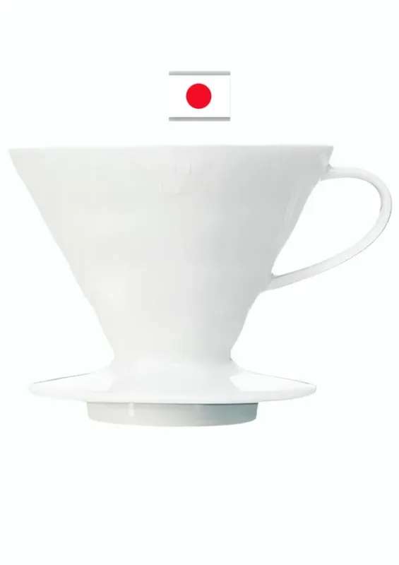HARIO COADOR CAFE PORCELANA V60 VDCR-02W WHITE - Coador de café. Origem: Japão