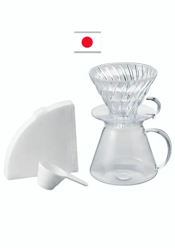 HARIO KIT S-VGBK-02-T COADOR COLHER E FILTRO - Kit coador de café, colher e filtro. Origem: Japão