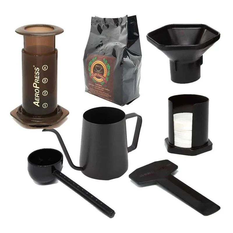 Kit Cafeteria Aeropress Espresso Coffee Maker Mini Chaleira