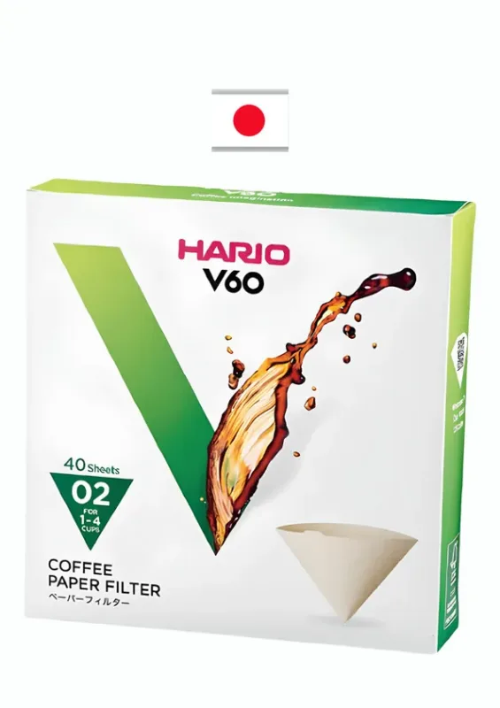 HARIO FILTRO PAPEL 02 VCF-02-40M BROWN - Filtro de papel. Origem: Japão