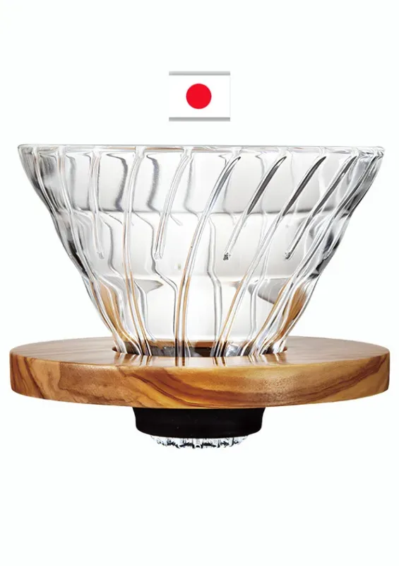 HARIO COADOR CAFE SUPORTE OLIVE 02 VDGR-02-OV - Coador de café com suporte de madeira. Origem: Japão