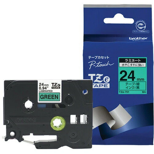 ブラザー ＴＺＥテープ２４ＭＭミドリ TZE-751 4977766702706