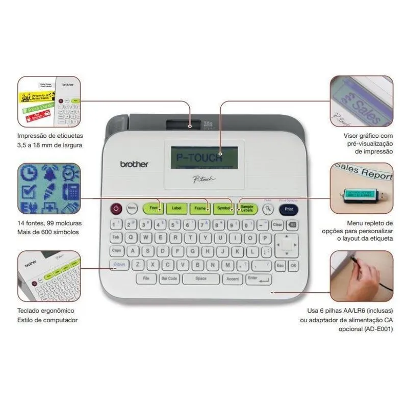 Rotulador Eletrônico Brother Ptouch Ptd400