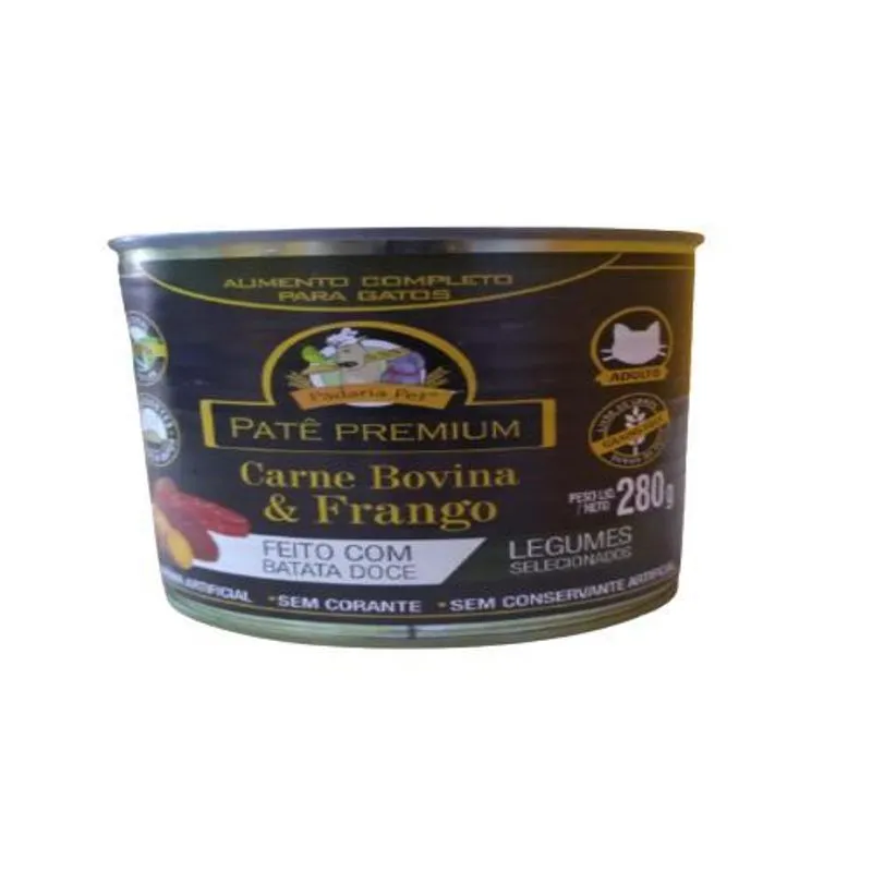 Patê Para Gatos Com Batata Doce Sabor Carne/frango 280g