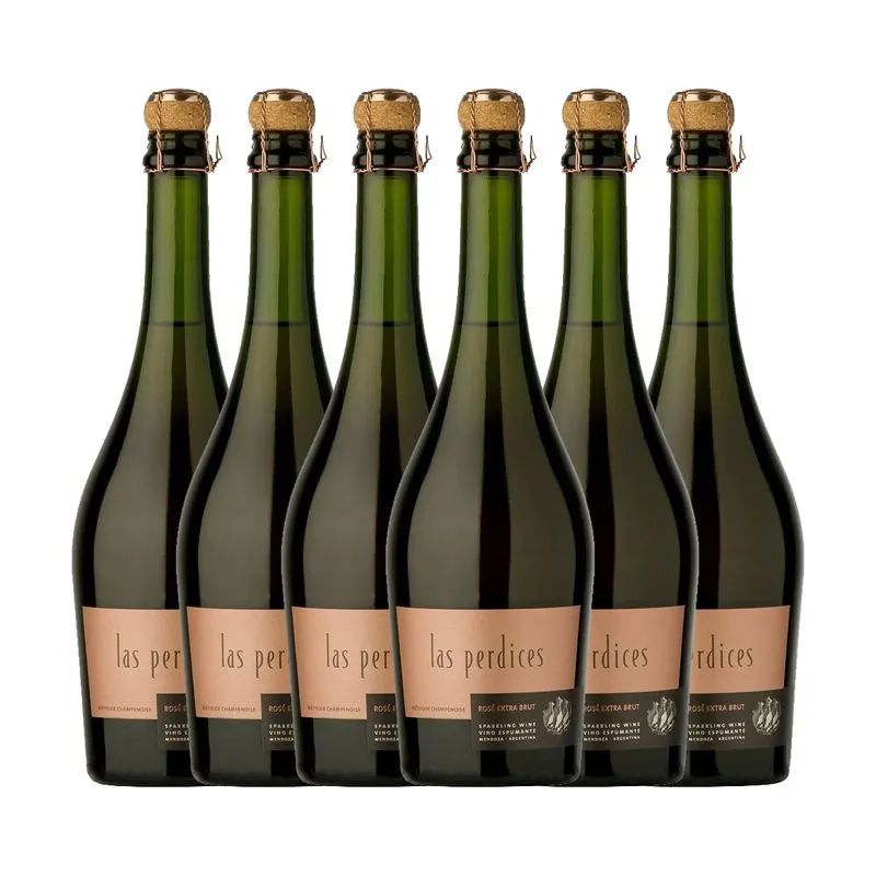 Kit 6x Vinho Espumante Rosé Las Perdices Rosé Extra Brut