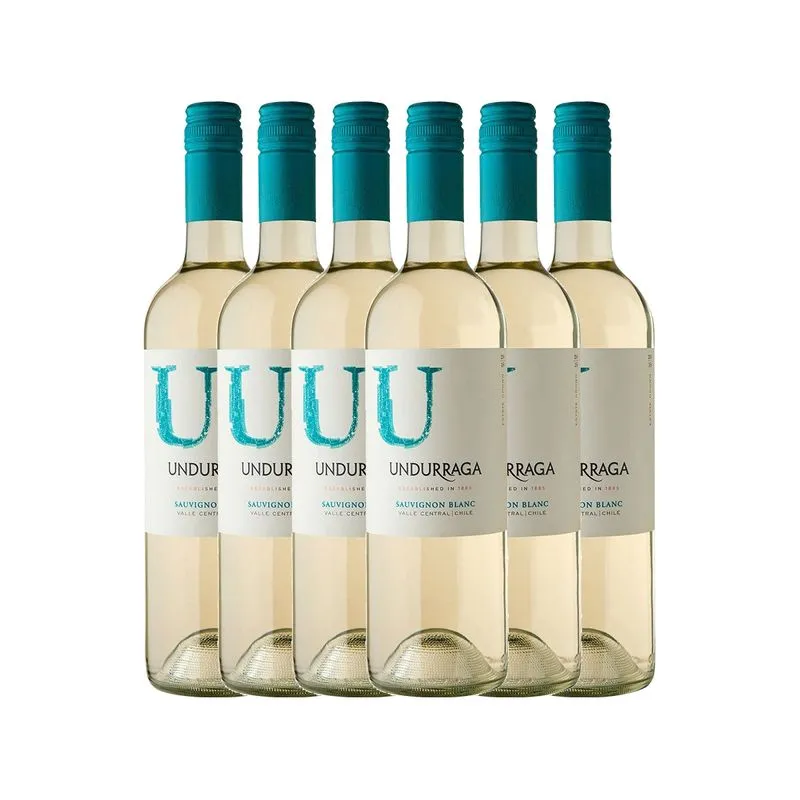Kit 6x Vinho Branco Chileno Undurraga U Sauvignon Blanc 2021