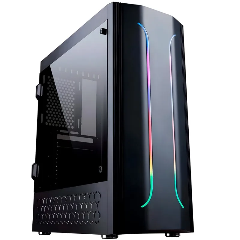 Gabinete Gamer BG-011 Bluecase, Lateral Acrílico, LED rgb, USB 3.0 Frontal, s/ Fonte, Preto, BG011GCASE