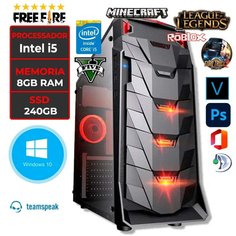 Pc Gamer Barato Intel Core i5 8GB ssd 240GB Fonte 650w Promoção