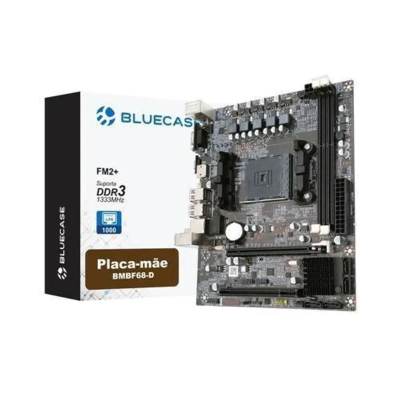 Placa-Mãe Bluecase Bmbf68-D Box Fm2 Sata 3Gb/S Hdmi
