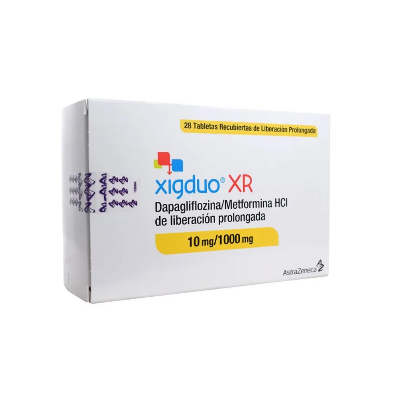 Xigduo Xr 10 / 1000 Mg Caja con 28 Tabletas Recubiertas de Liberación Prolongada