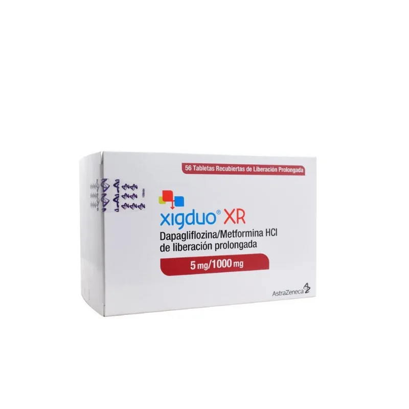 Xigduo Xr 5 / 1000 Mg Caja con 56 Tabletas Recubiertas de Liberación Prolongada