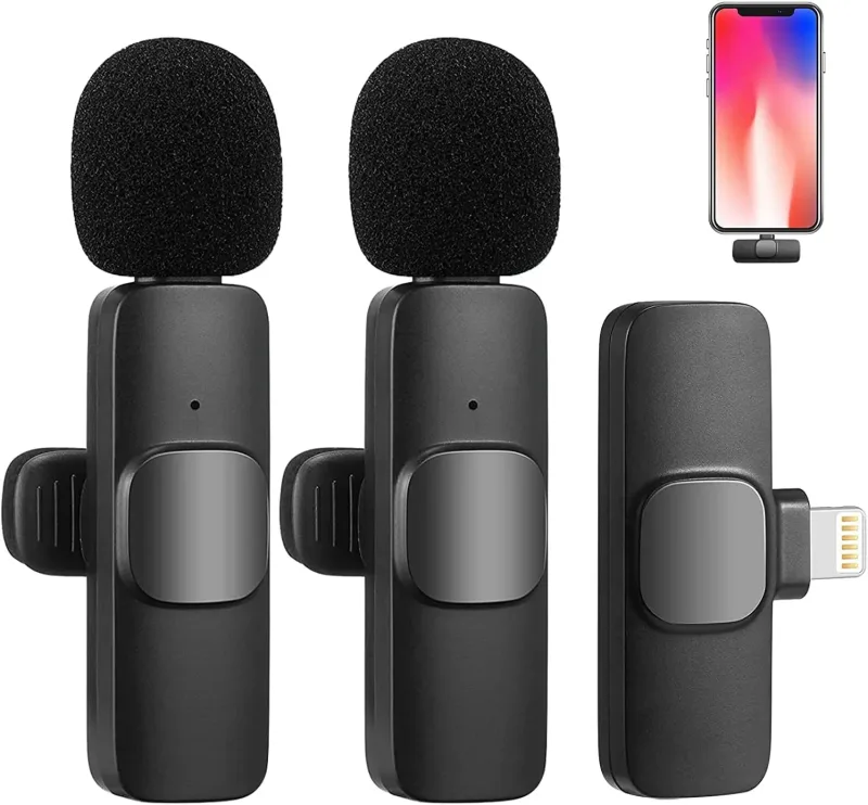 Duplo Microfone de Lapela Sem Fio Bateria 5H Plugar e Usar - Clicell | Acessórios e Eletrônicos para Celular, Informática e Áudio