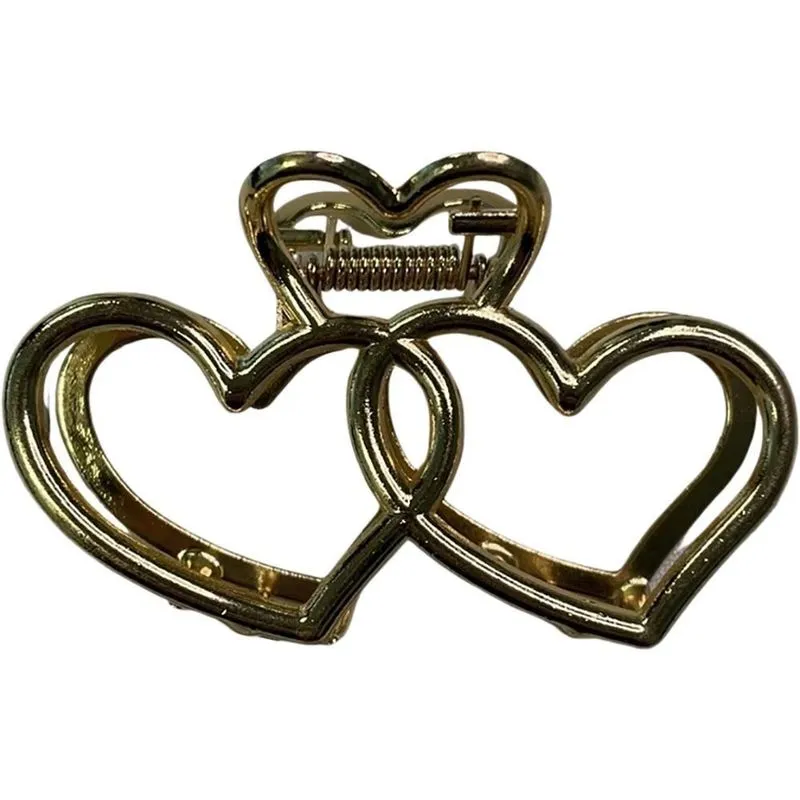 Presilha de Cabelo Corações Tuli Metal Dourada
