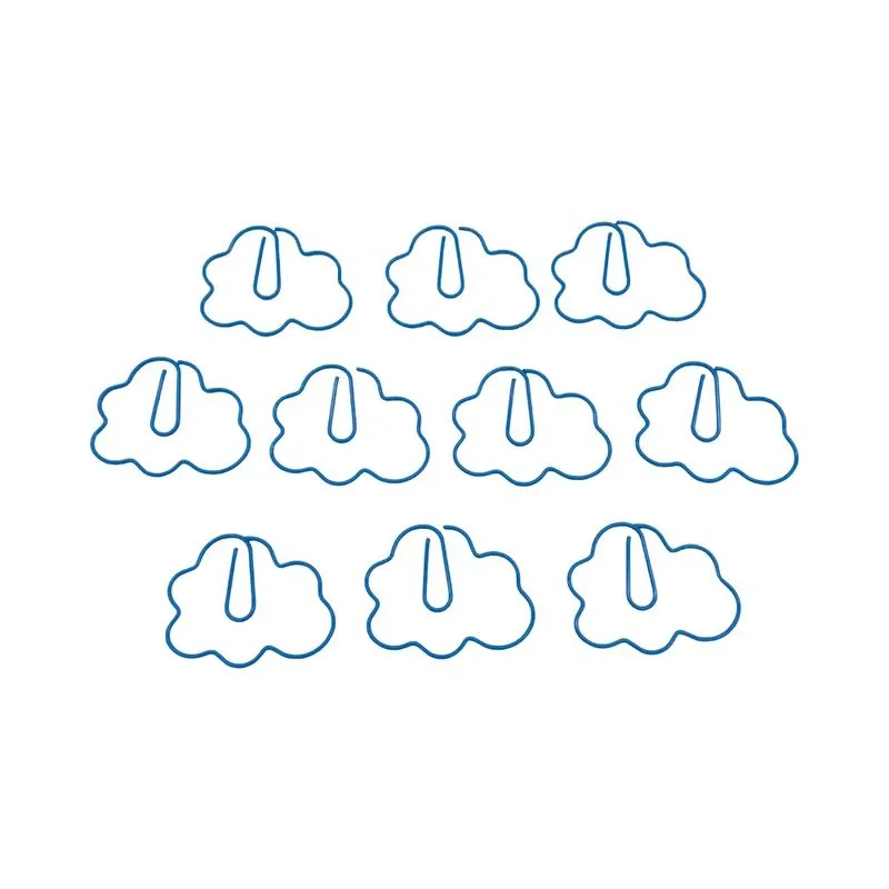 Clipes para Papel Formato Nuvem 10 Peças Office Basics Metal Azul 10 CLIPES P PAPEL NUVEM OFFICE BASICS