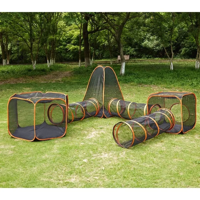 Tenda 6 em 1 com compartimentos Cat com túnel para ambientes