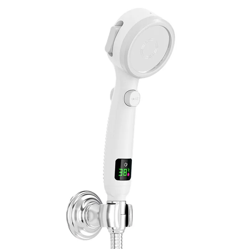 Bocal De Cabeça De Chuveiro Turbo 4 Modos Display Digital Inteligente
