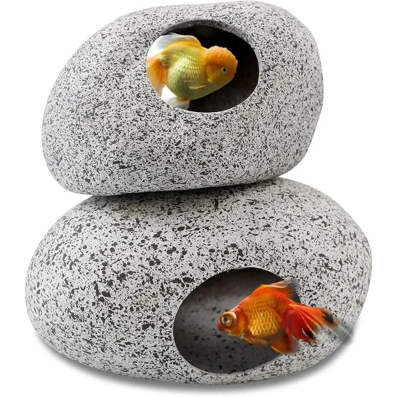 2 Pack Aquário Decoração Rock Caves Betta Cave Hideaway T