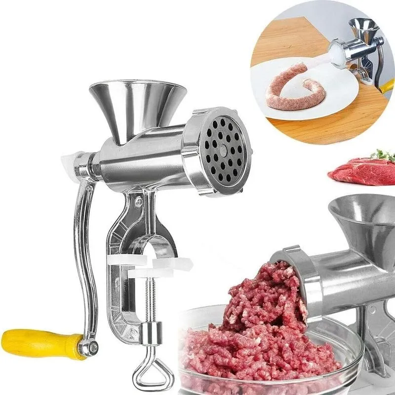 Moedor de carne manual picador de carne com salsicha de grampo de mesa