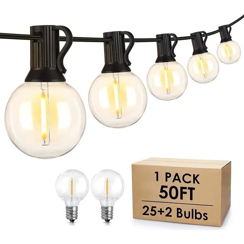 50ft Led Pisca-piscas Ao Ar Livre G40 Globo Dimmable Pátio Ligh