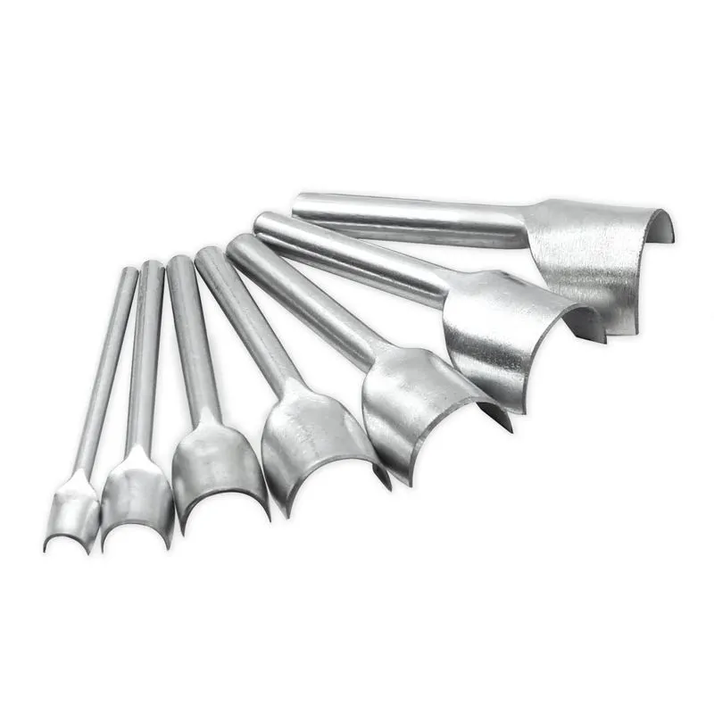 7pcs Couro Meio-redondo Cortador Punch Trimming Perfurado Lea