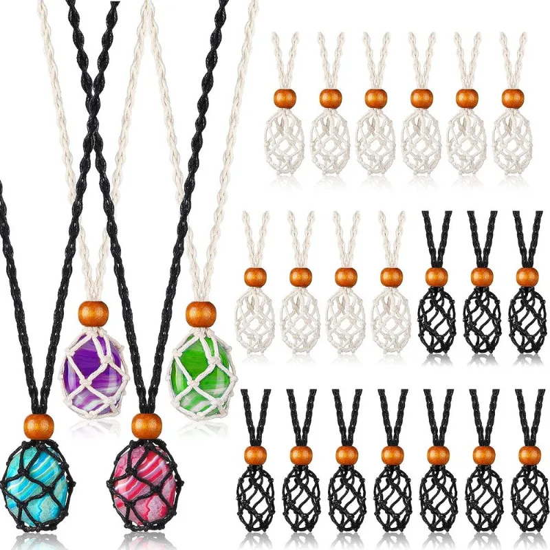 24 Pcs Cristal Colar Titular Vazio Suporte De Pedra Ajustável