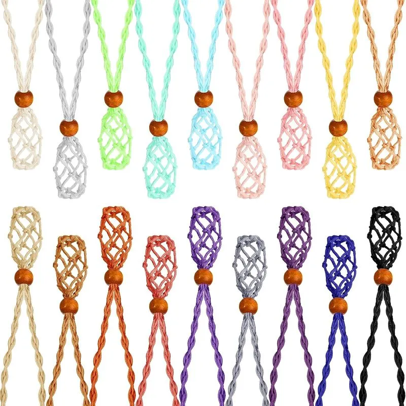 18 Pcs Ajustável Colar De Cristal Titular Titular De Pedra Vazia