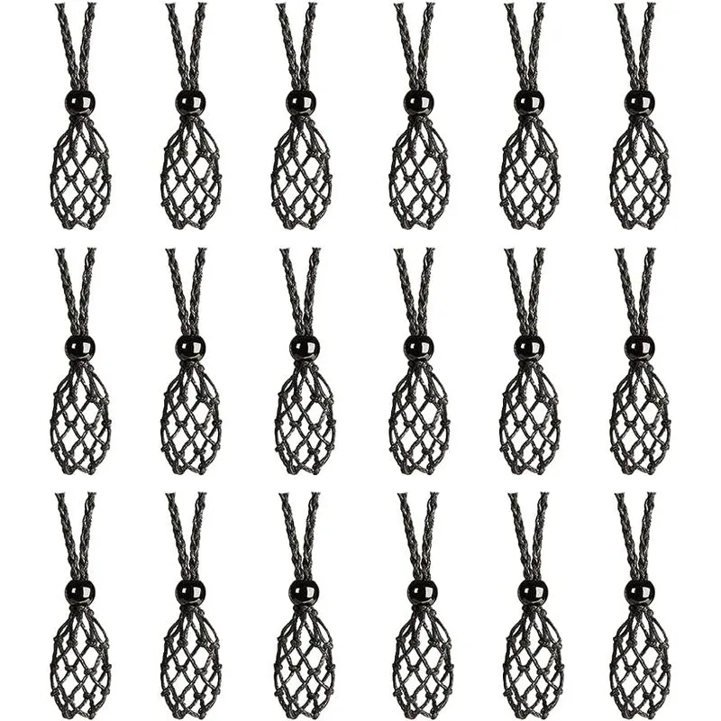 18 Pcs Cristal Gaiola Colar Titular Colar Cordão Vazio Ston