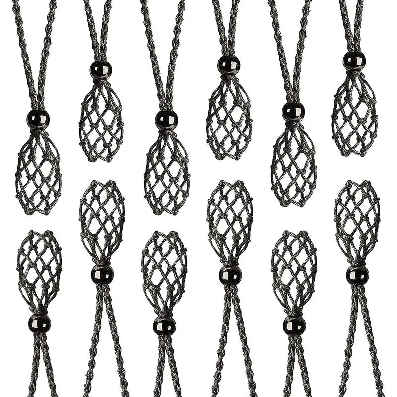 12 Pcs Cristal Gaiola Colar Titular Colar Cordão Vazio Ston