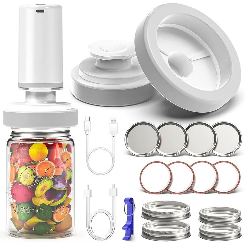 Mason Jar Vacuum Sealer, Selador de vácuo elétrico para frascos com