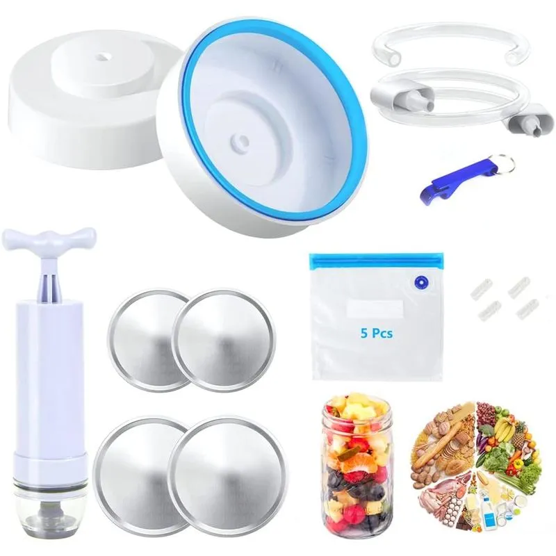 Kit De Selador A Vácuo De Jarra De Pedreiro Compatível Com Vácuo Foodsaver