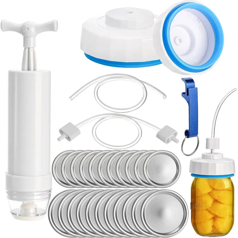 28 Peças Jar Sealer E Kit De Mangueira Acessório Seladora A Vácuo F