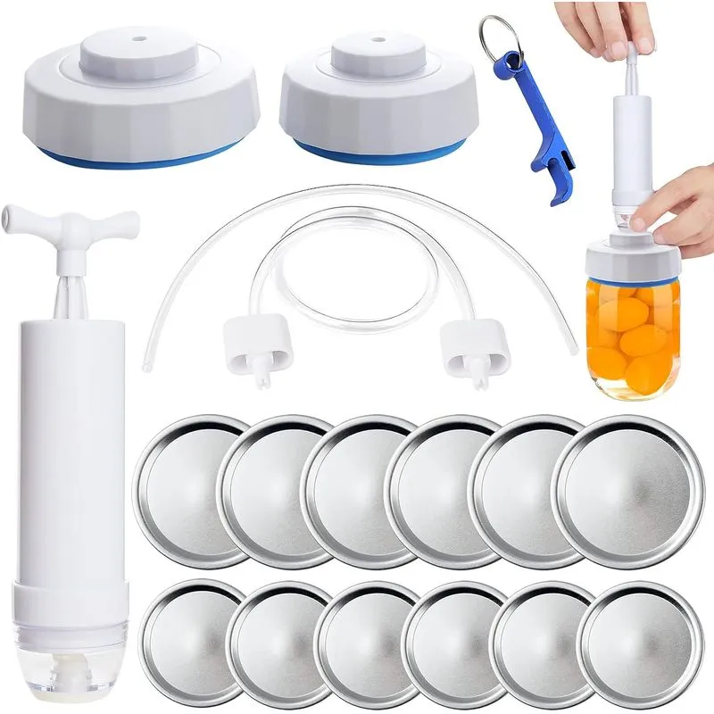 Mason Jar Sealer Kit De Vácuo Pode Selador Mangueira Compa Acessório