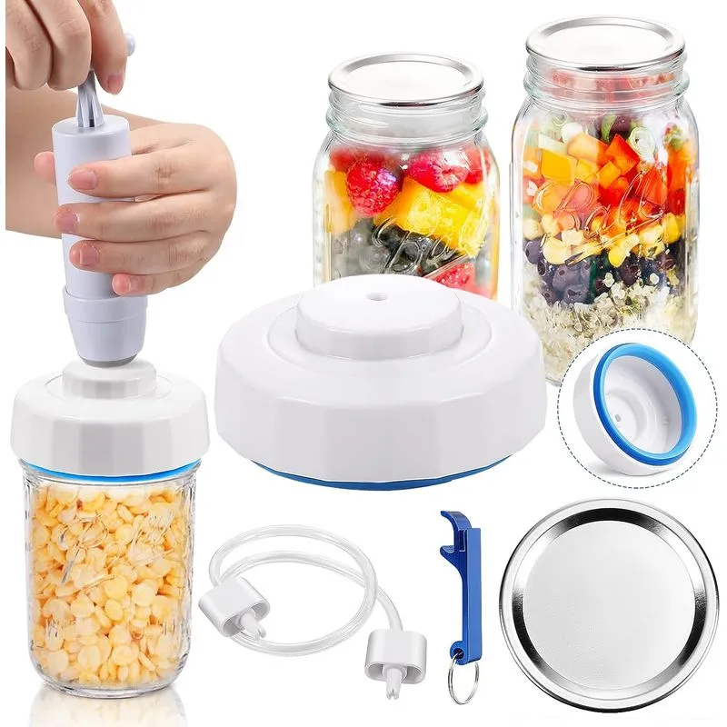 Seladora De Jar Kit De Seladora A Vácuo De Jarra Mason Com Mangueira Acessória