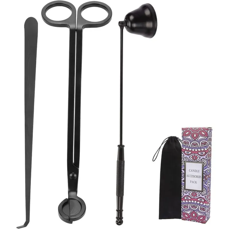 3-em-1 Kit de Velas: Conjunto de Acessórios para Vela e Aparador de Pavio