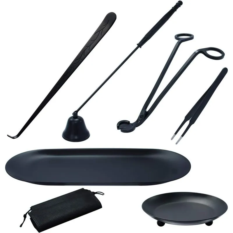 7 Em 1 Vela Snuffer Acessório De Aço Inoxidável Set- Vela