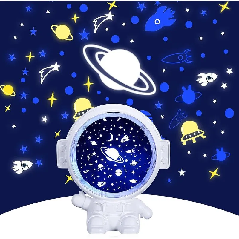 Astronauta Projetor Luz Noturna Para Crianças 360 ° Girando 3 F