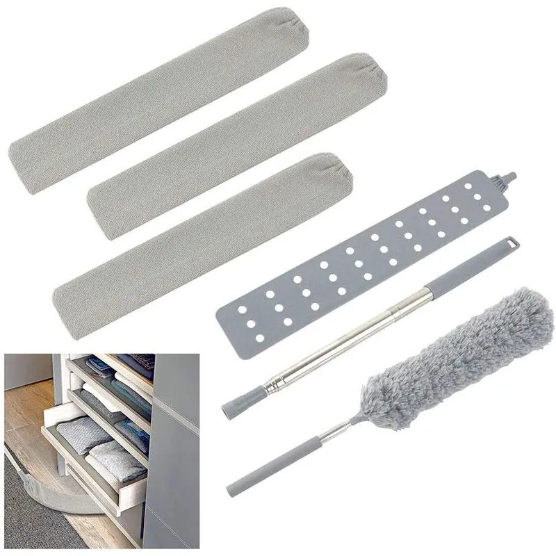 Escova De Limpeza De Pó Gap Retrátil Com 2 Capas De Pano Tele