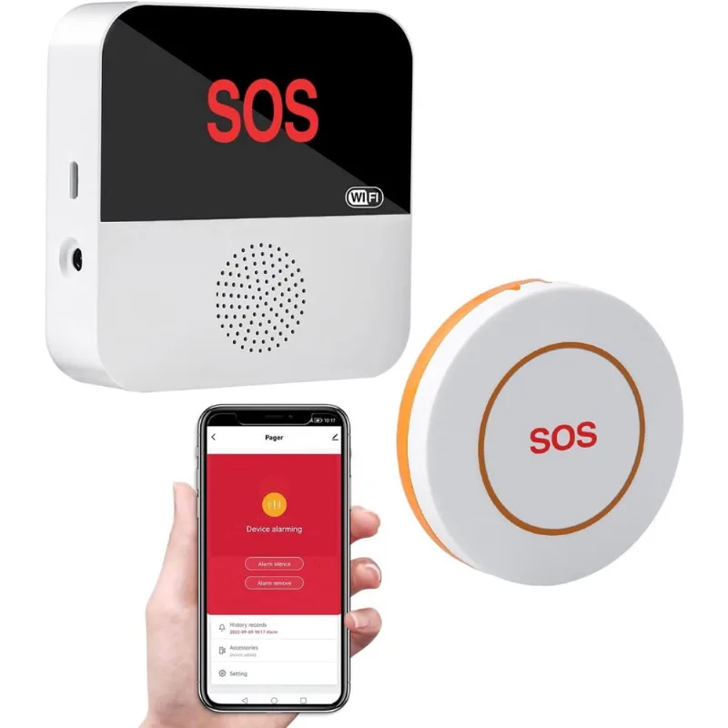 WiFi Cuidador Pager Sem fio, Smart app Enfermeiro Emergência Lif