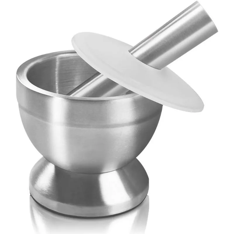 Argamassa e pilão, 18/8 aço inoxidável Spice Grinder Pill C